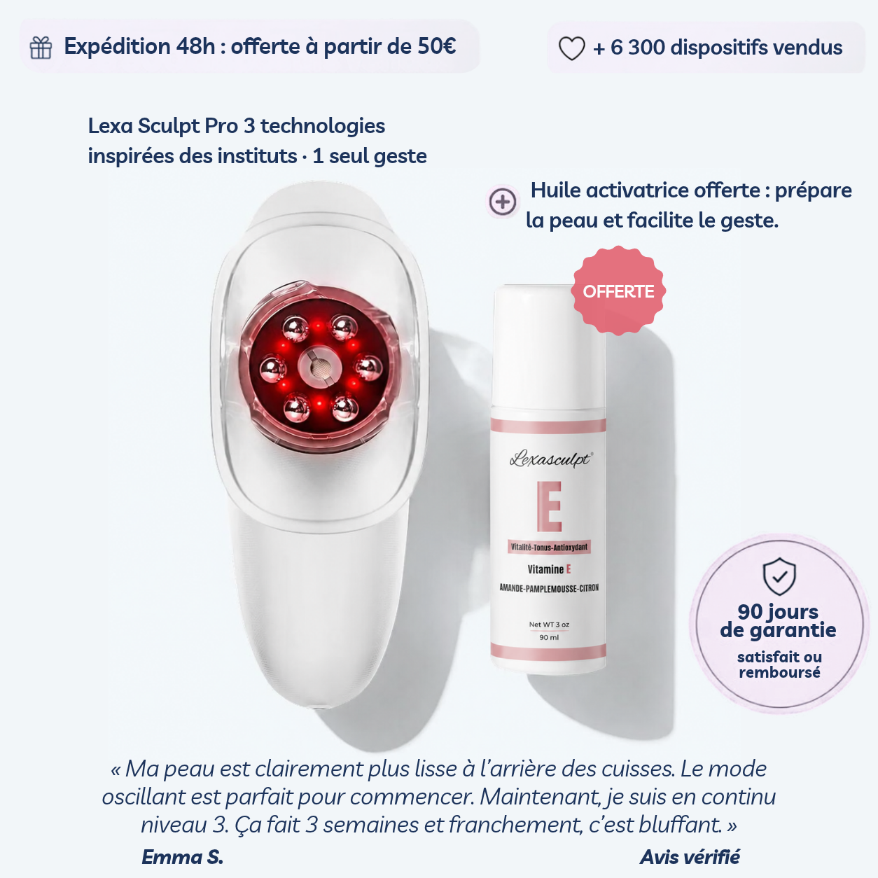 Lexa Sculpt Pro · Appareil anti-cellulite 3 en 1