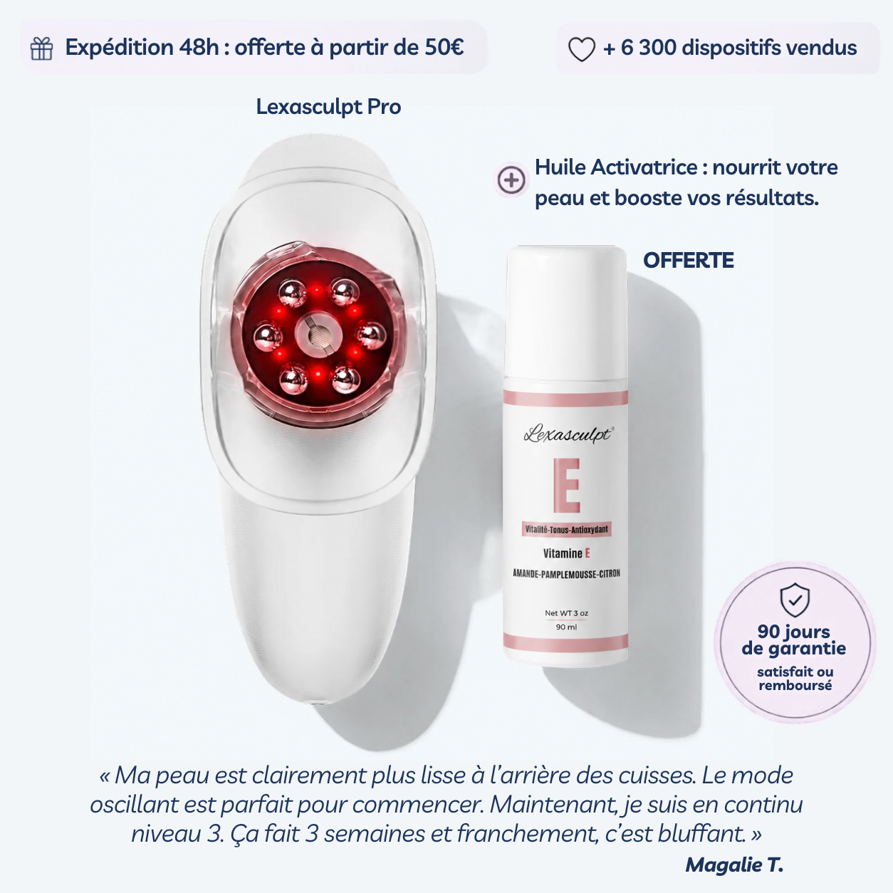 Lexa Sculpt Pro · Appareil anti-cellulite 3 en 1